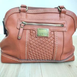 BOC Born Concept Brown Faux Leather Shoulder Handbag Weaved Hobo Bag